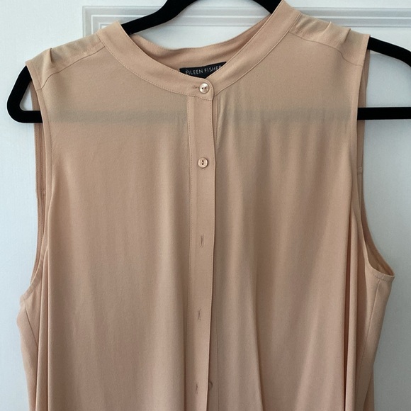 Gorgeous Eileen Fisher Silk Tank Tunic Peach Cream size Medium - Picture 2 of 5